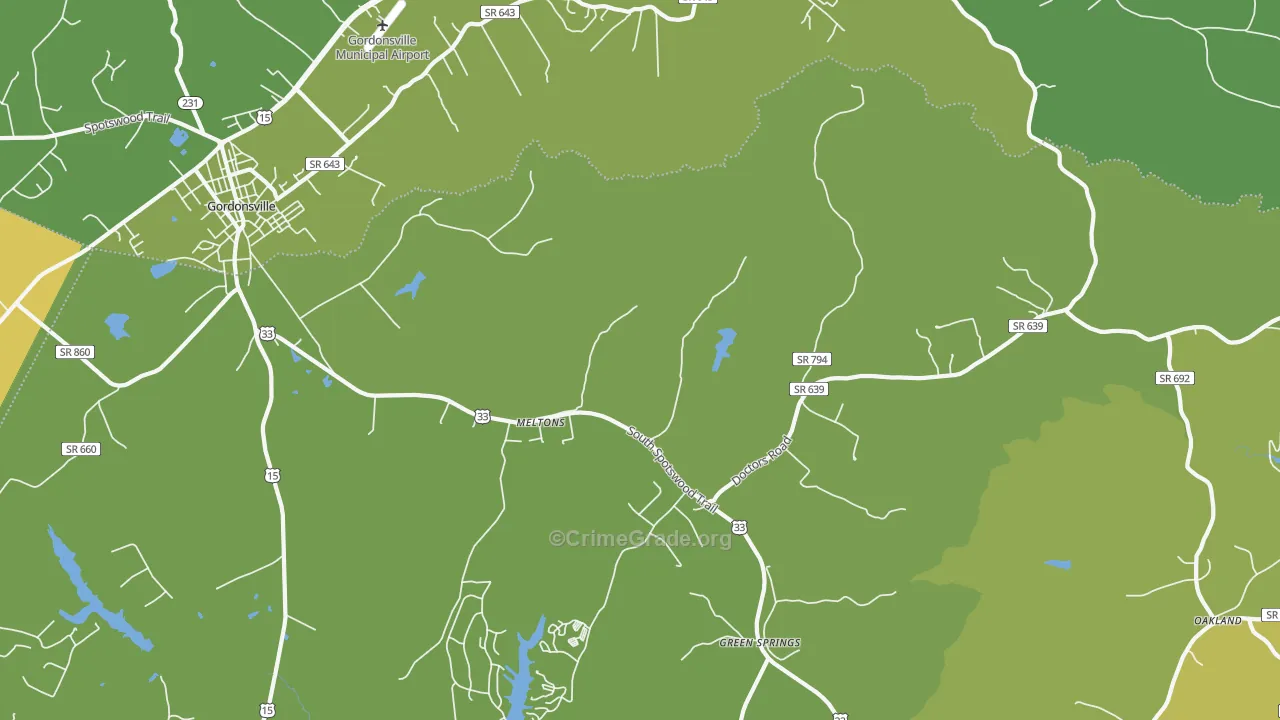Melton, VA Map of Vehicle Theft Rates