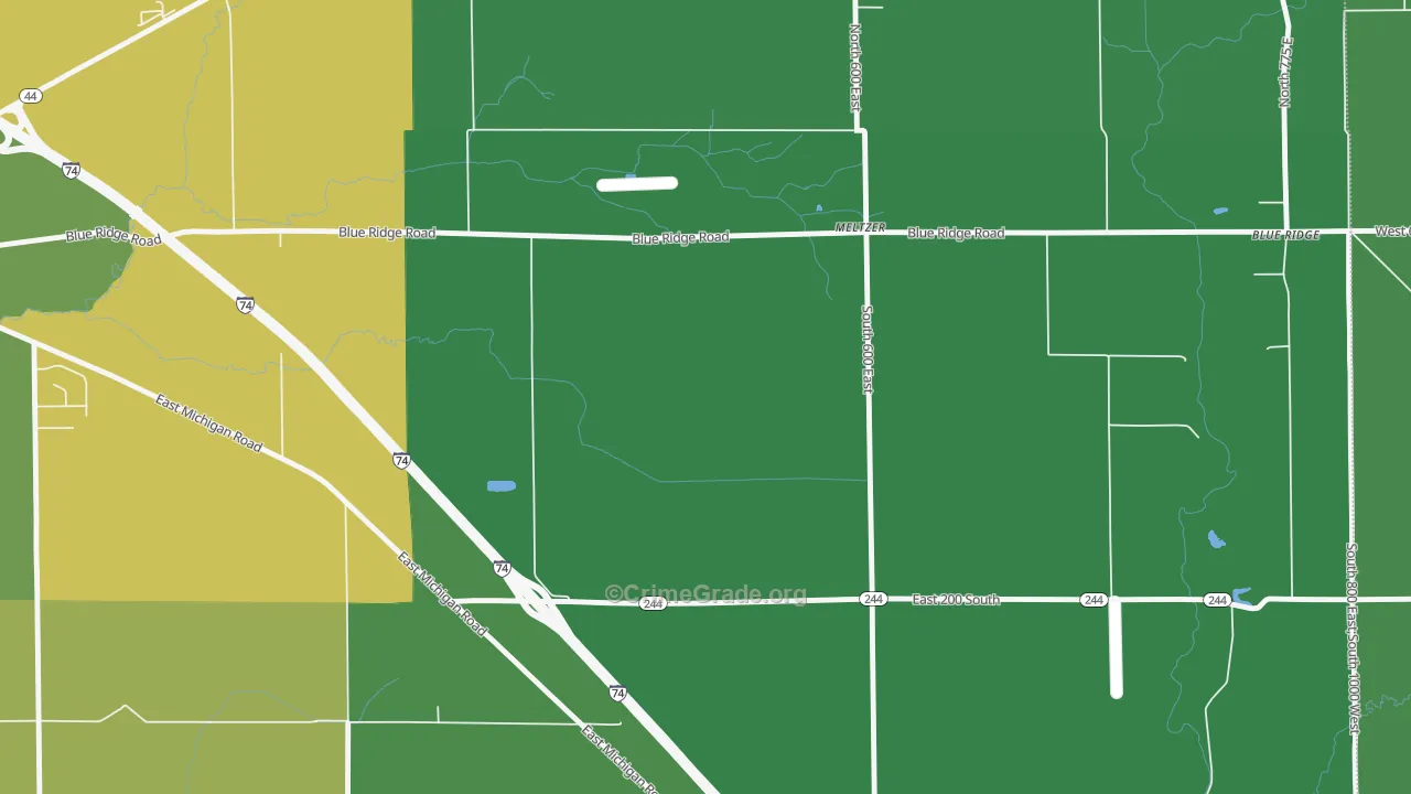 Meltzer, IN Map of Vehicle Theft Rates