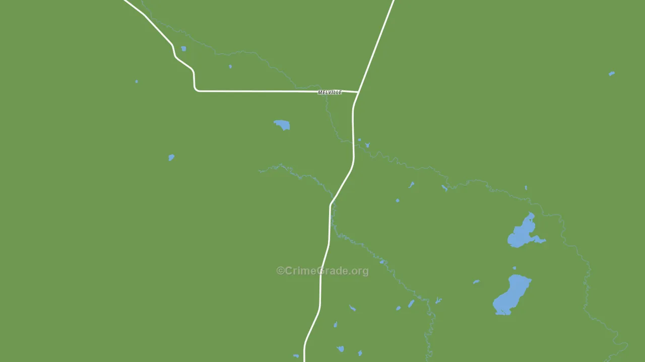 Melville, MT Map of Vehicle Theft Rates