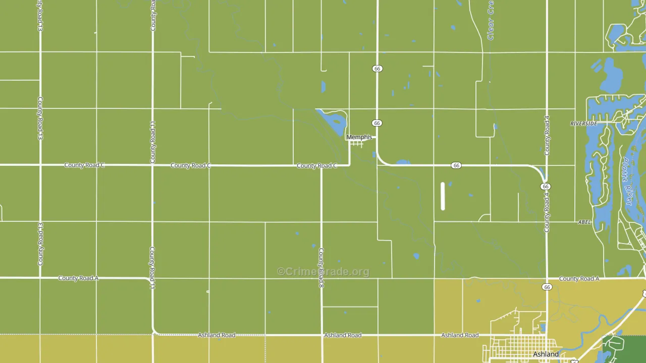 Memphis, NE Map of Vehicle Theft Rates