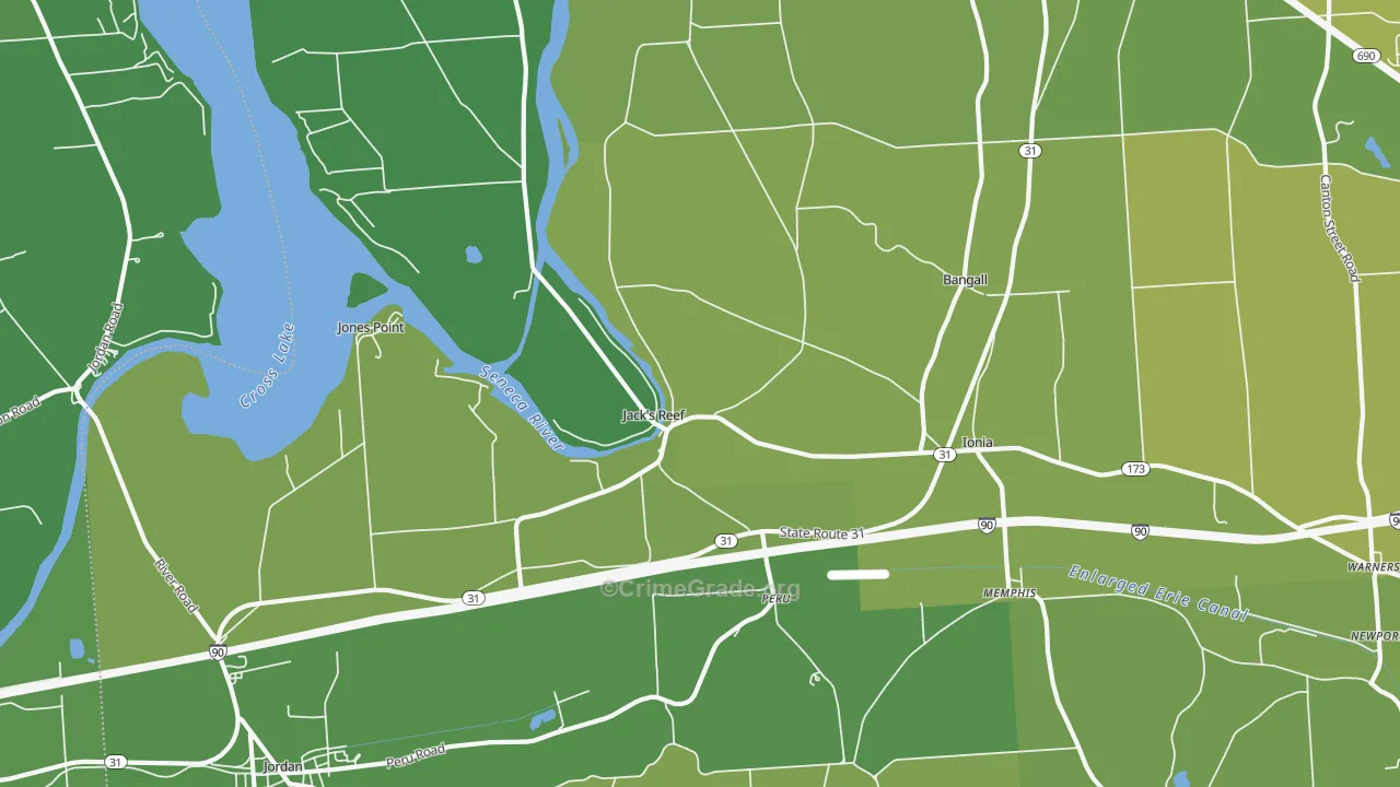 Memphis, NY Map of Vehicle Theft Rates
