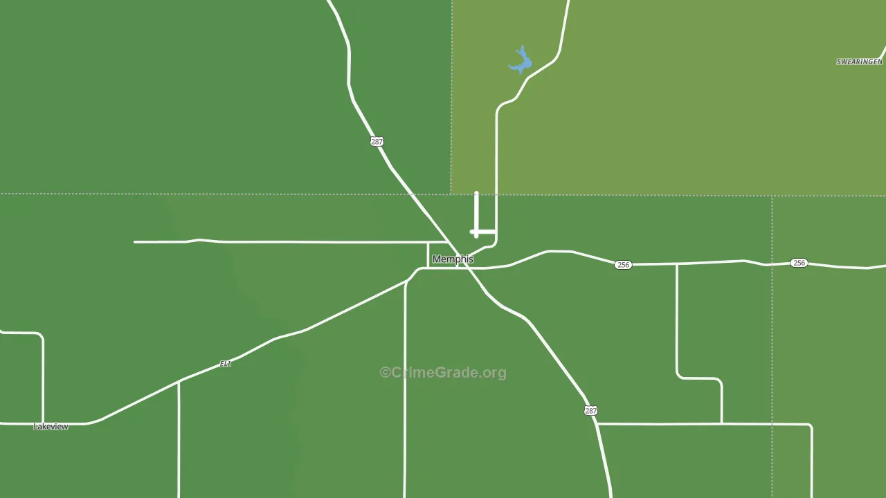Memphis, TX Map of Vehicle Theft Rates