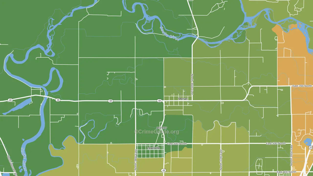 Menan, ID Map of Vehicle Theft Rates