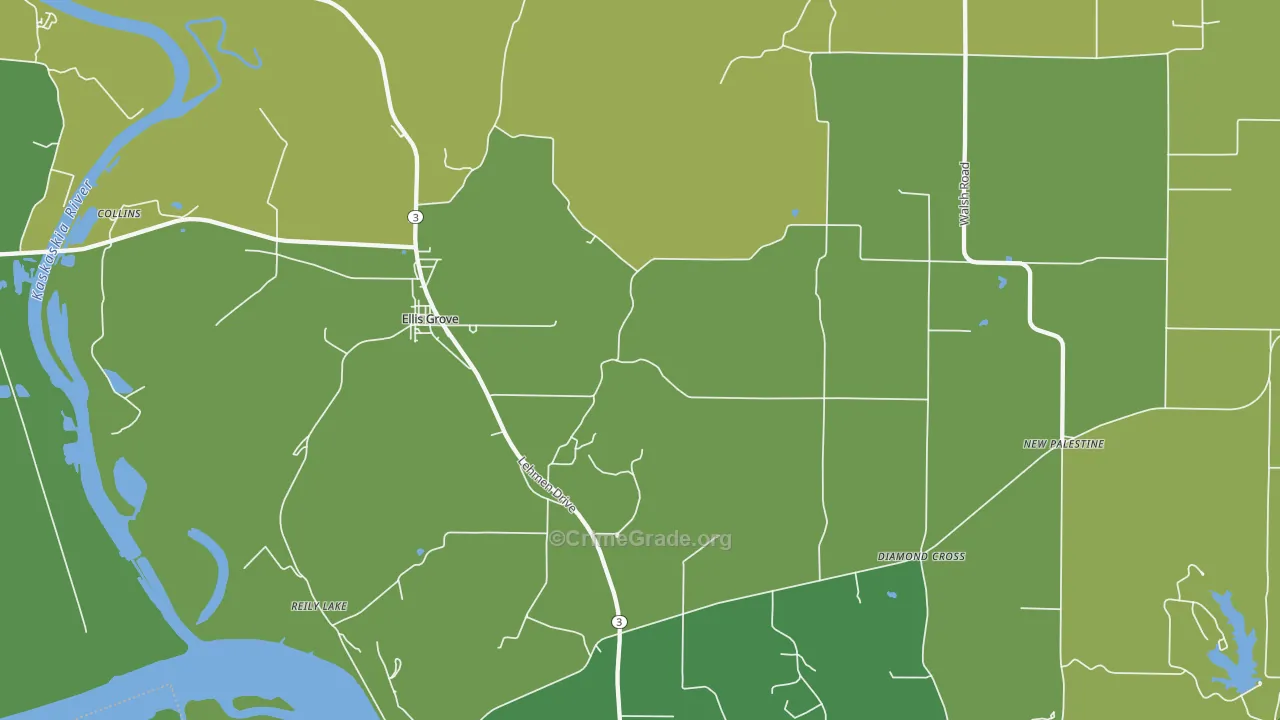 Menard, IL Map of Vehicle Theft Rates