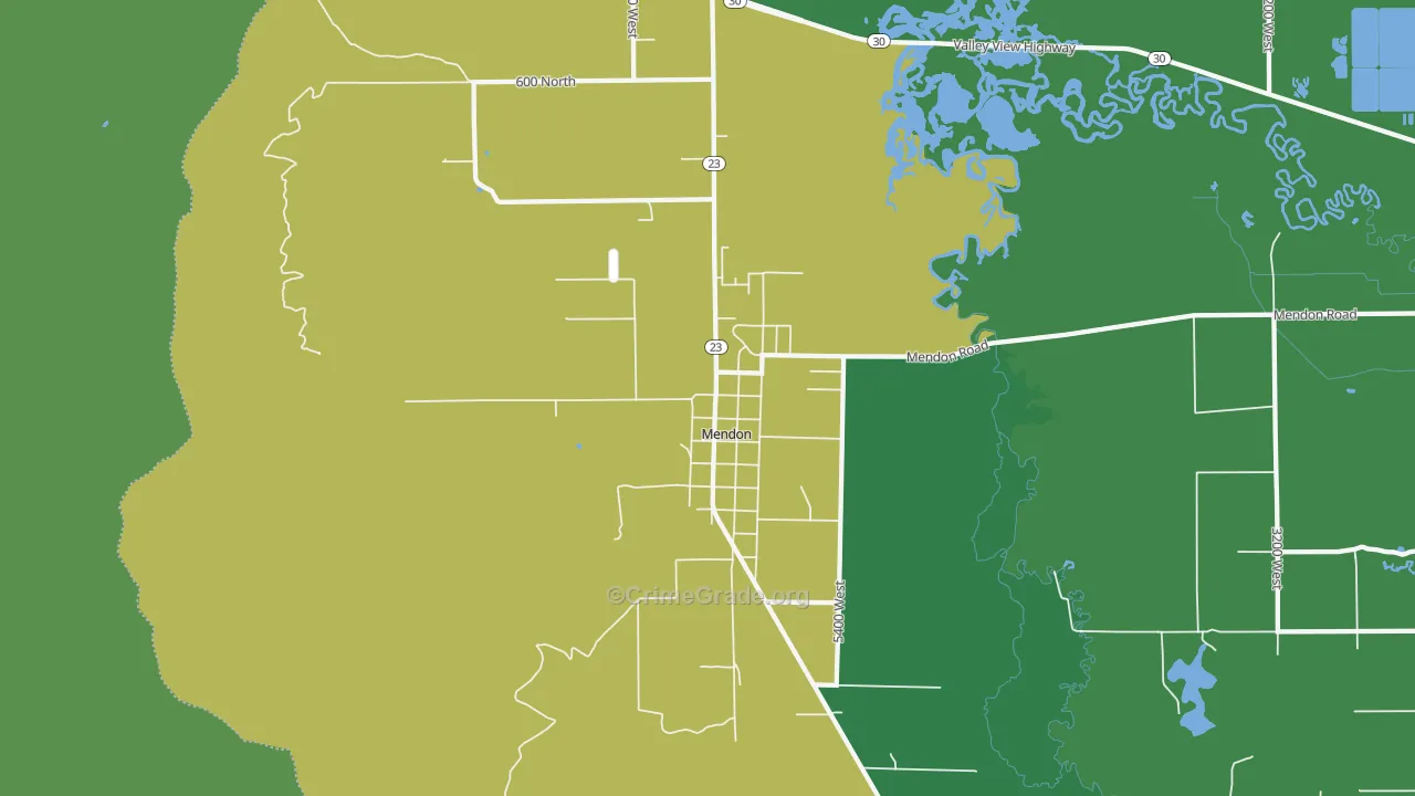 Mendon, UT Map of Vehicle Theft Rates