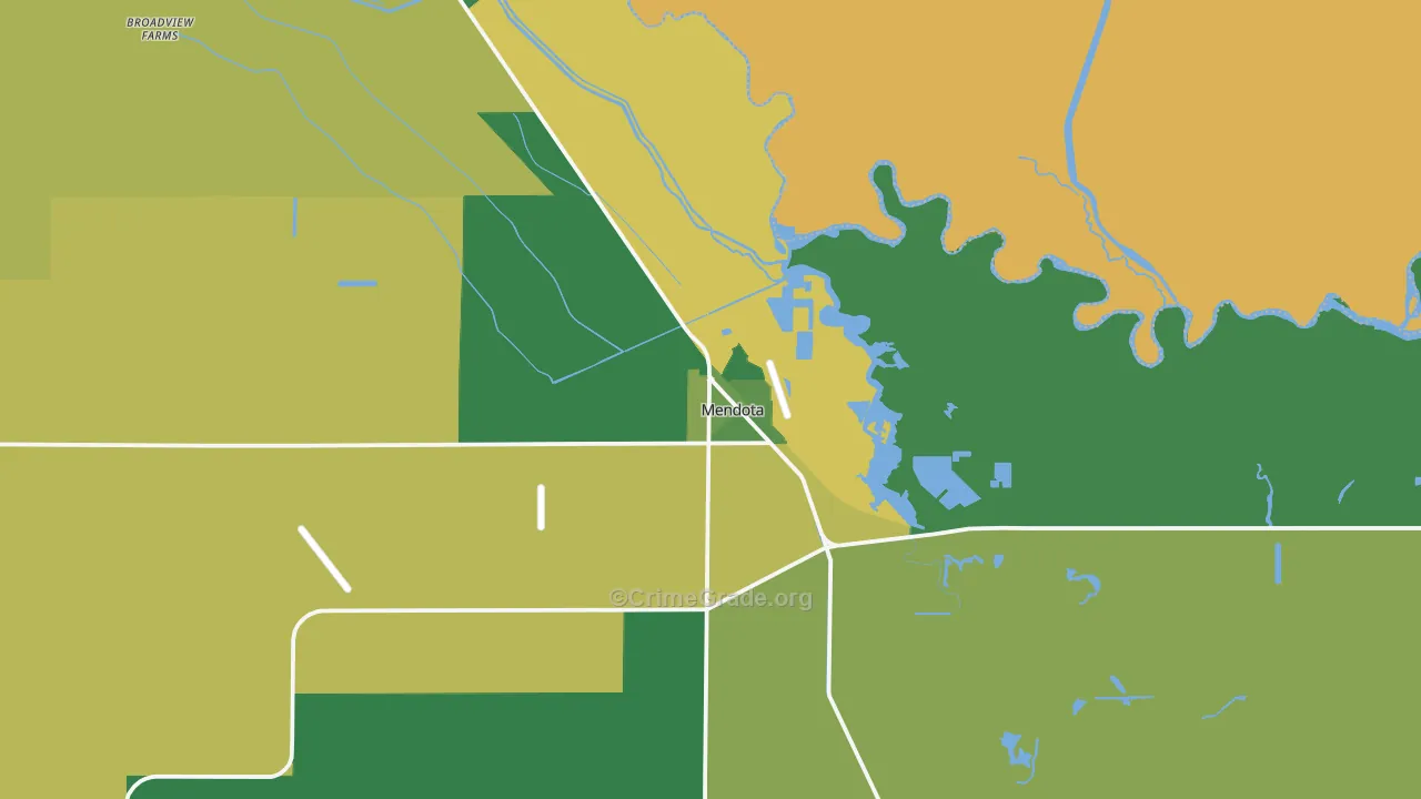 Mendota, CA Map of Vehicle Theft Rates