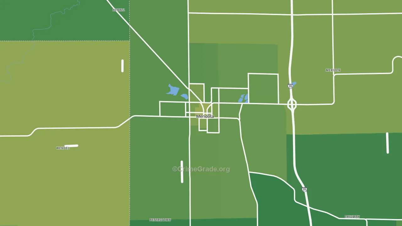 Mendota, IL Map of Vehicle Theft Rates