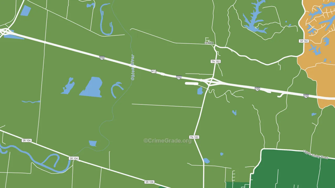 Mengelwood, TN Map of Vehicle Theft Rates