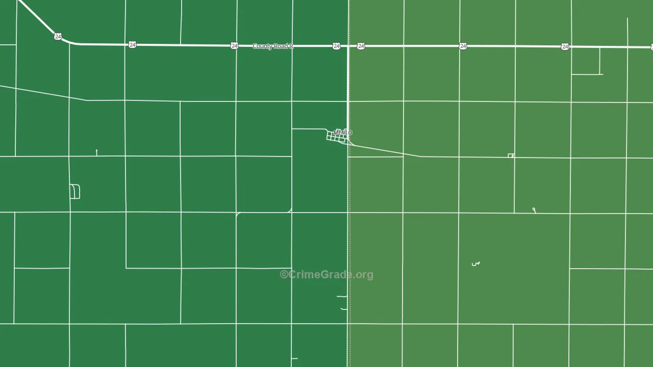 Menlo, KS Map of Vehicle Theft Rates