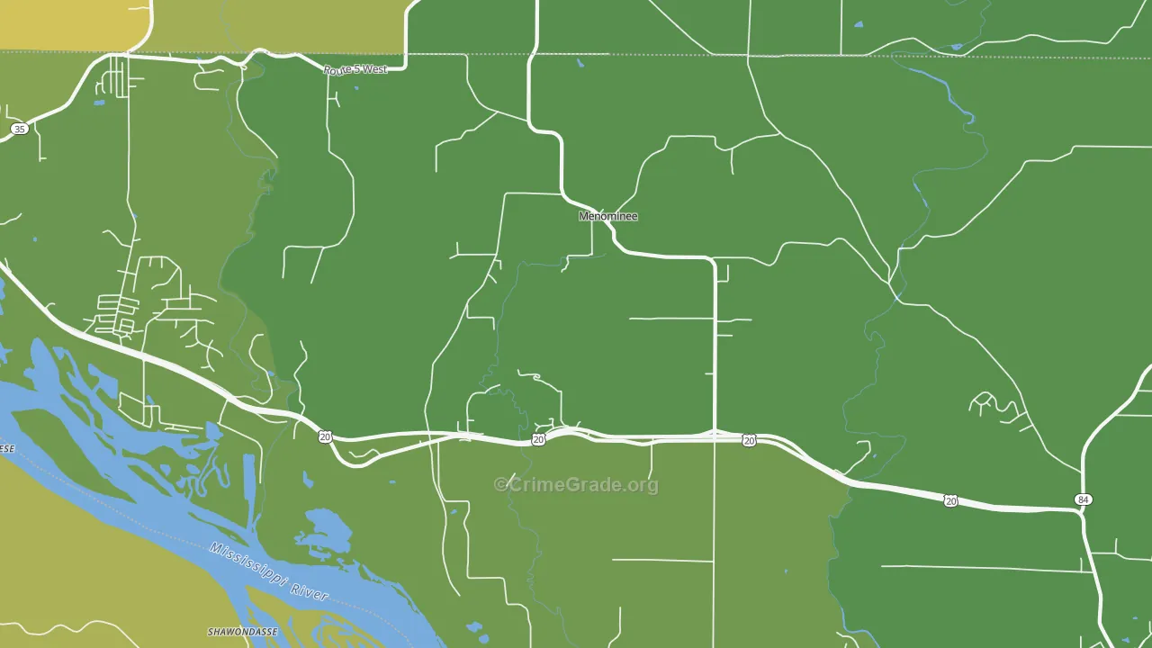 Menominee, IL Map of Vehicle Theft Rates
