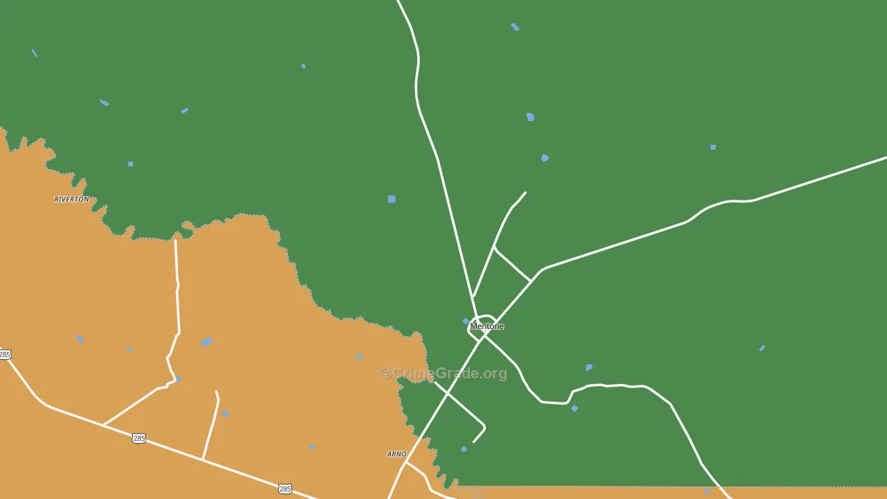 Mentone, TX Map of Vehicle Theft Rates