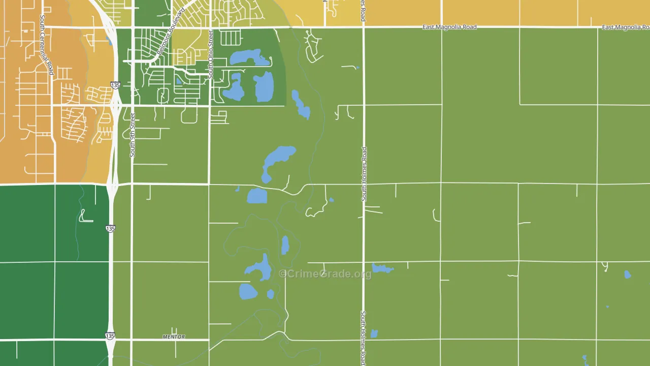Mentor, KS Map of Vehicle Theft Rates