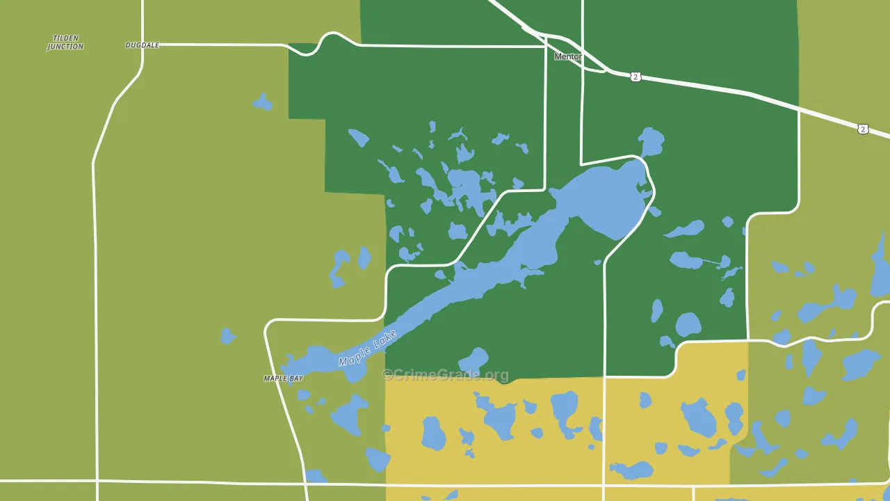Mentor, MN Map of Vehicle Theft Rates