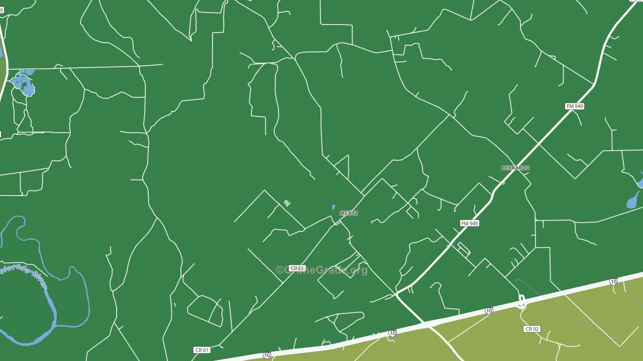 Mentz, TX Map of Vehicle Theft Rates