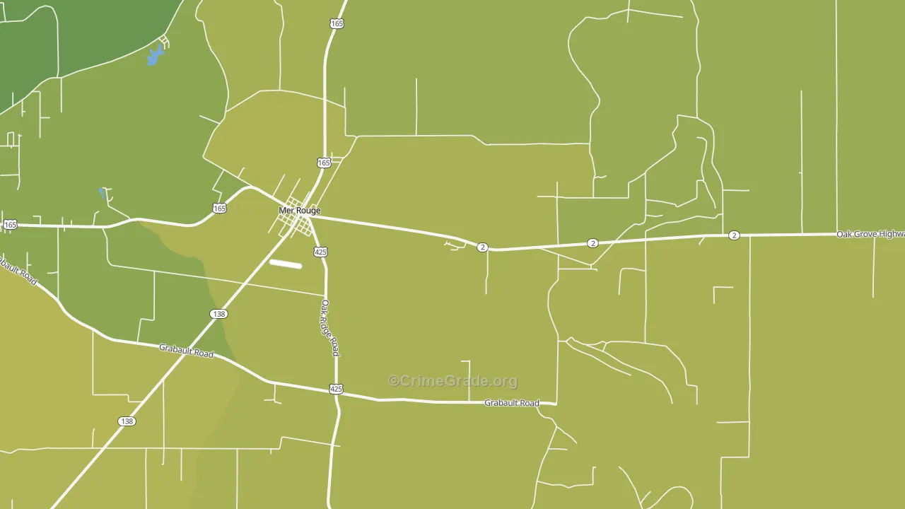 Mer Rouge, LA Map of Vehicle Theft Rates