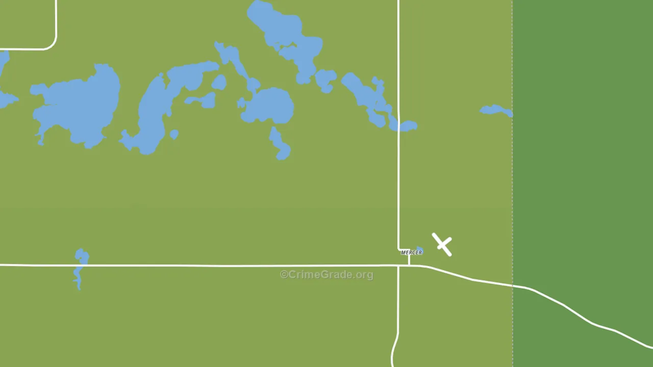 Mercer, ND Map of Vehicle Theft Rates