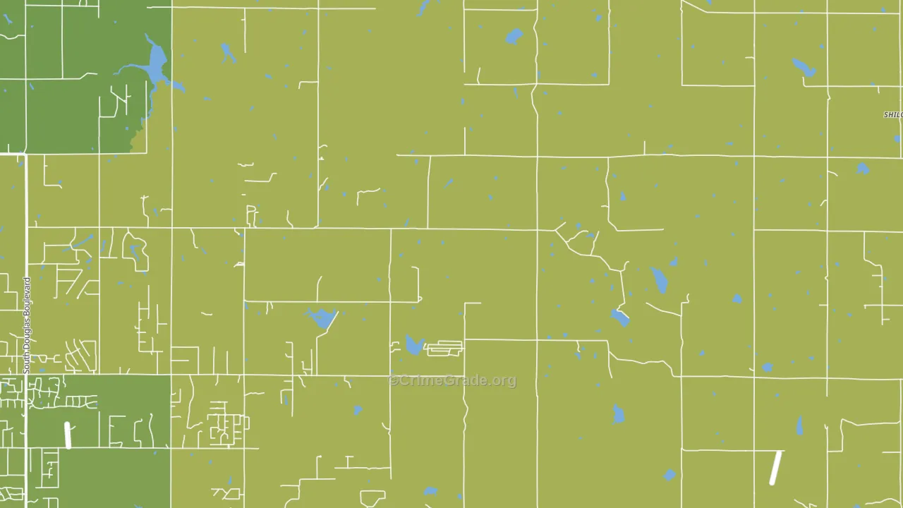 Meridian, OK Map of Vehicle Theft Rates