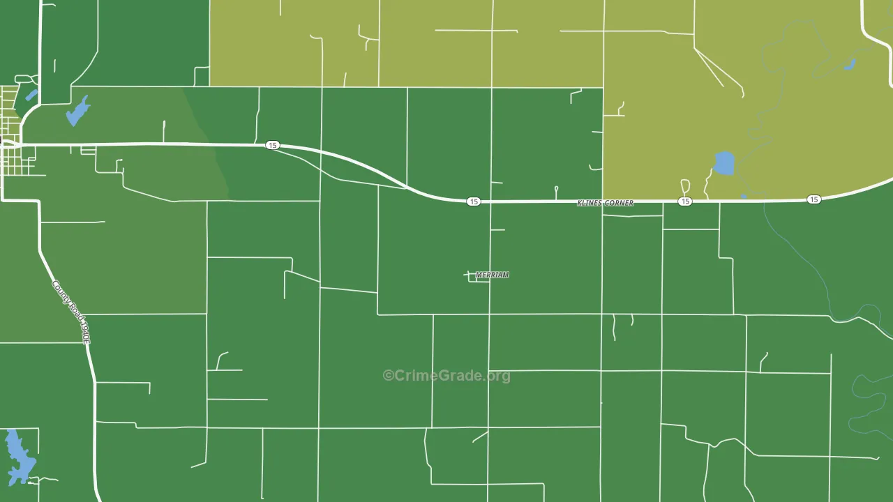 Merriam, IL Map of Vehicle Theft Rates