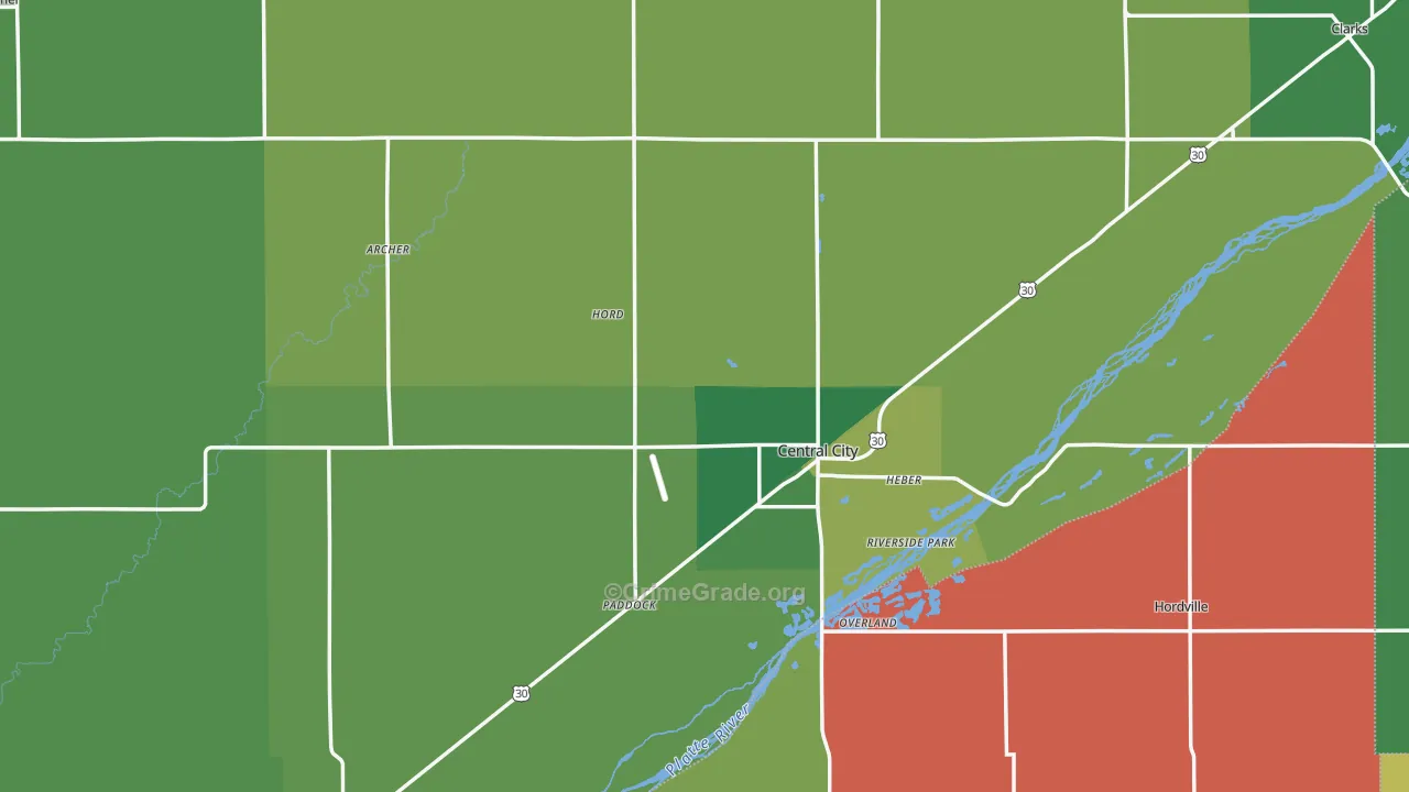 Merrick County, NE Map of Vehicle Theft Rates