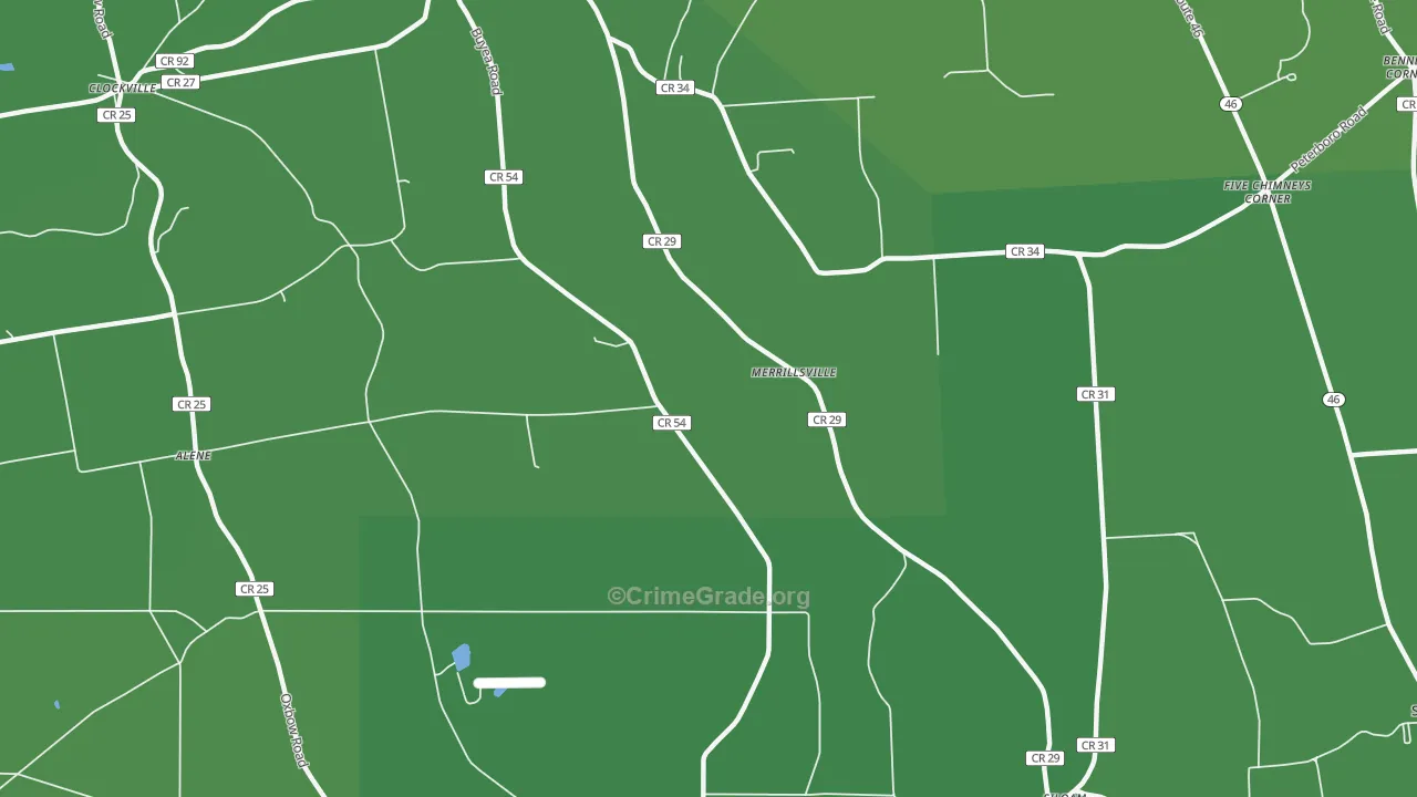 Merrillsville, NY Map of Vehicle Theft Rates