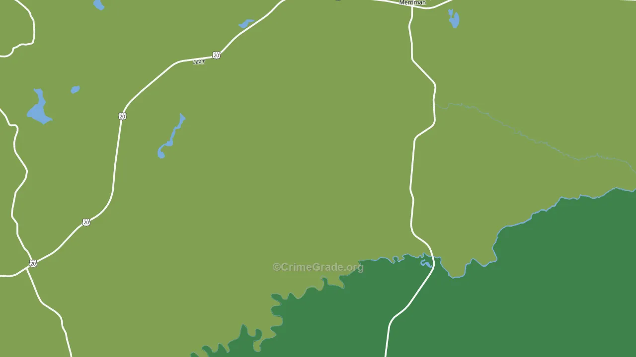 Merriman, NE Map of Vehicle Theft Rates