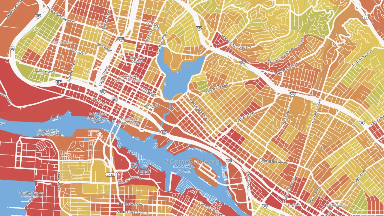 Merritt, Oakland, CA Map of Vehicle Theft Rates