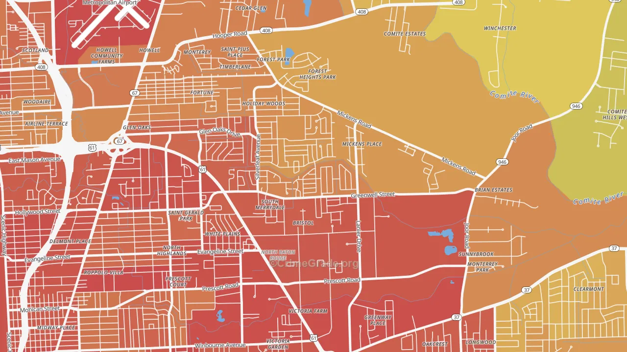 Merrydale, LA Map of Vehicle Theft Rates