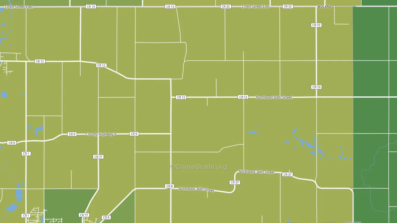 Merton, MN Map of Vehicle Theft Rates