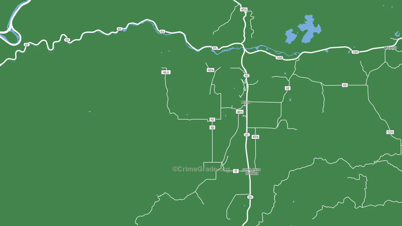 Mesa, CO Map of Vehicle Theft Rates