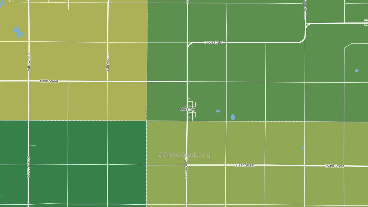 Meservey, IA Map of Vehicle Theft Rates