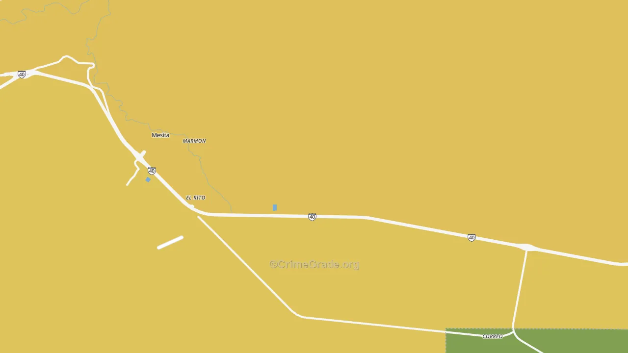 Mesita, NM Map of Vehicle Theft Rates