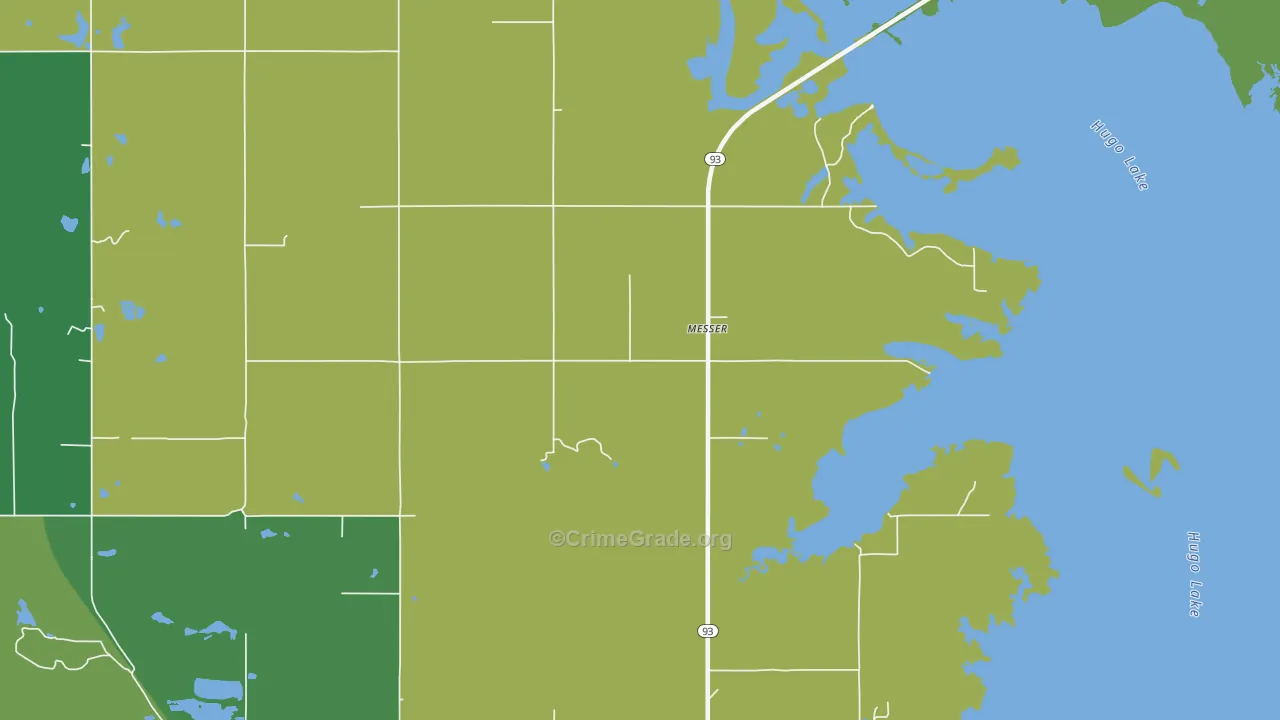 Messer, OK Map of Vehicle Theft Rates