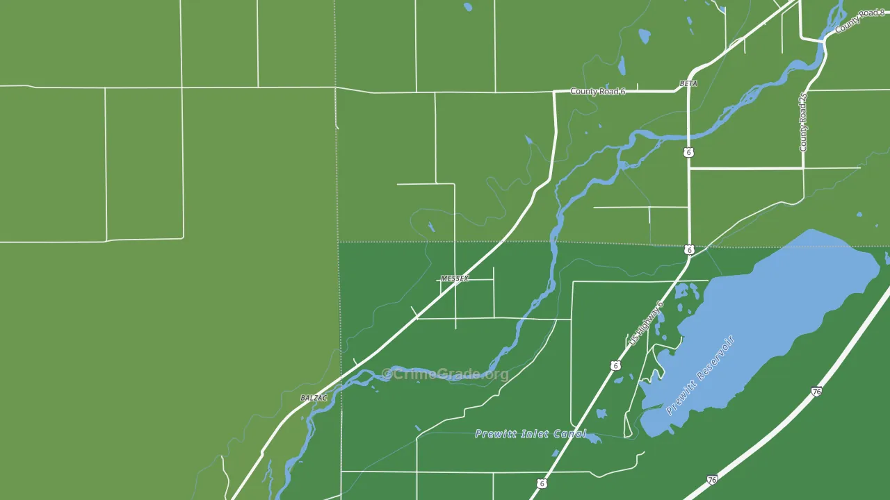 Messex, CO Map of Vehicle Theft Rates
