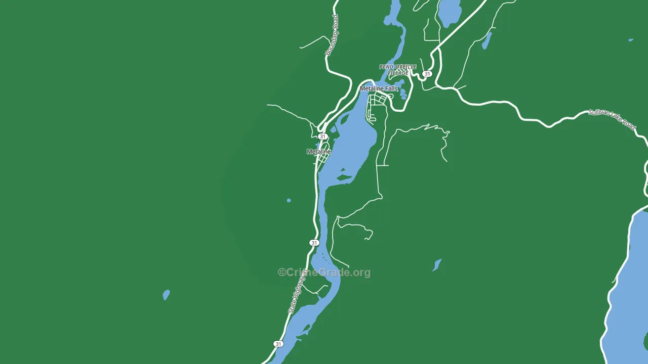 Metaline, WA Map of Vehicle Theft Rates