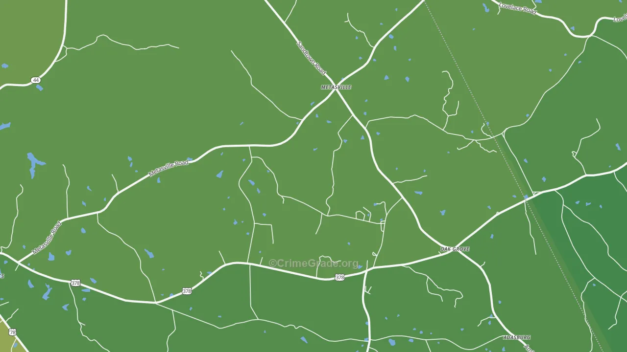 Metasville, GA Map of Vehicle Theft Rates