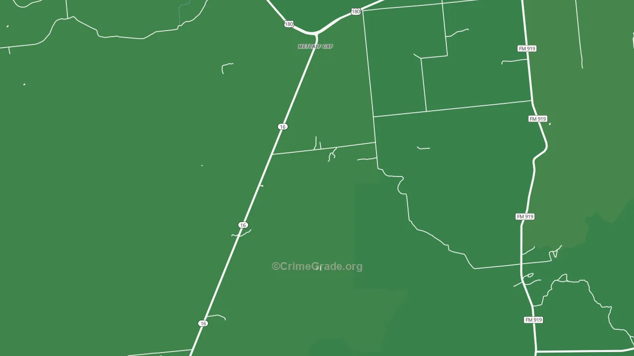 Metcalf Gap, TX Map of Vehicle Theft Rates