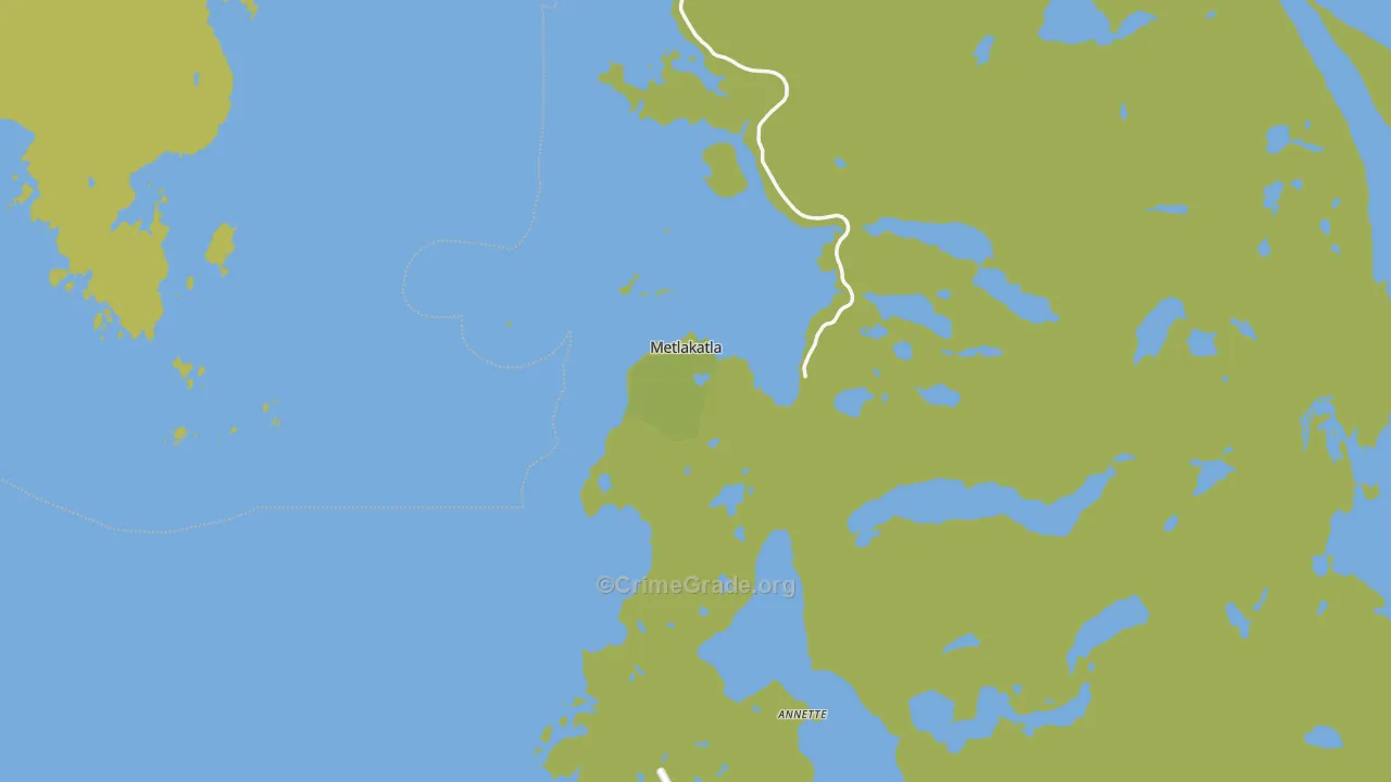 Metlakatla, AK Map of Vehicle Theft Rates