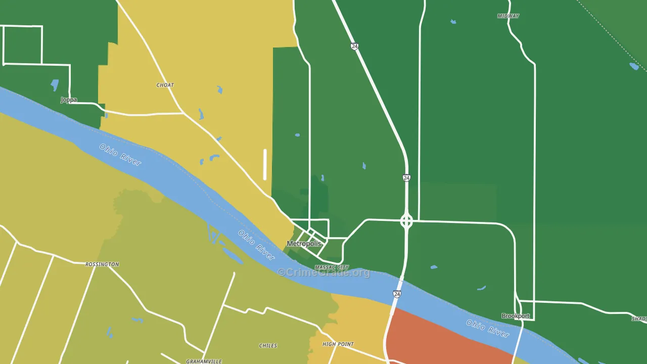 Metropolis, IL Map of Vehicle Theft Rates