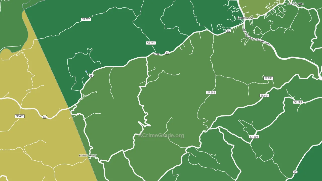 Mew, VA Map of Vehicle Theft Rates