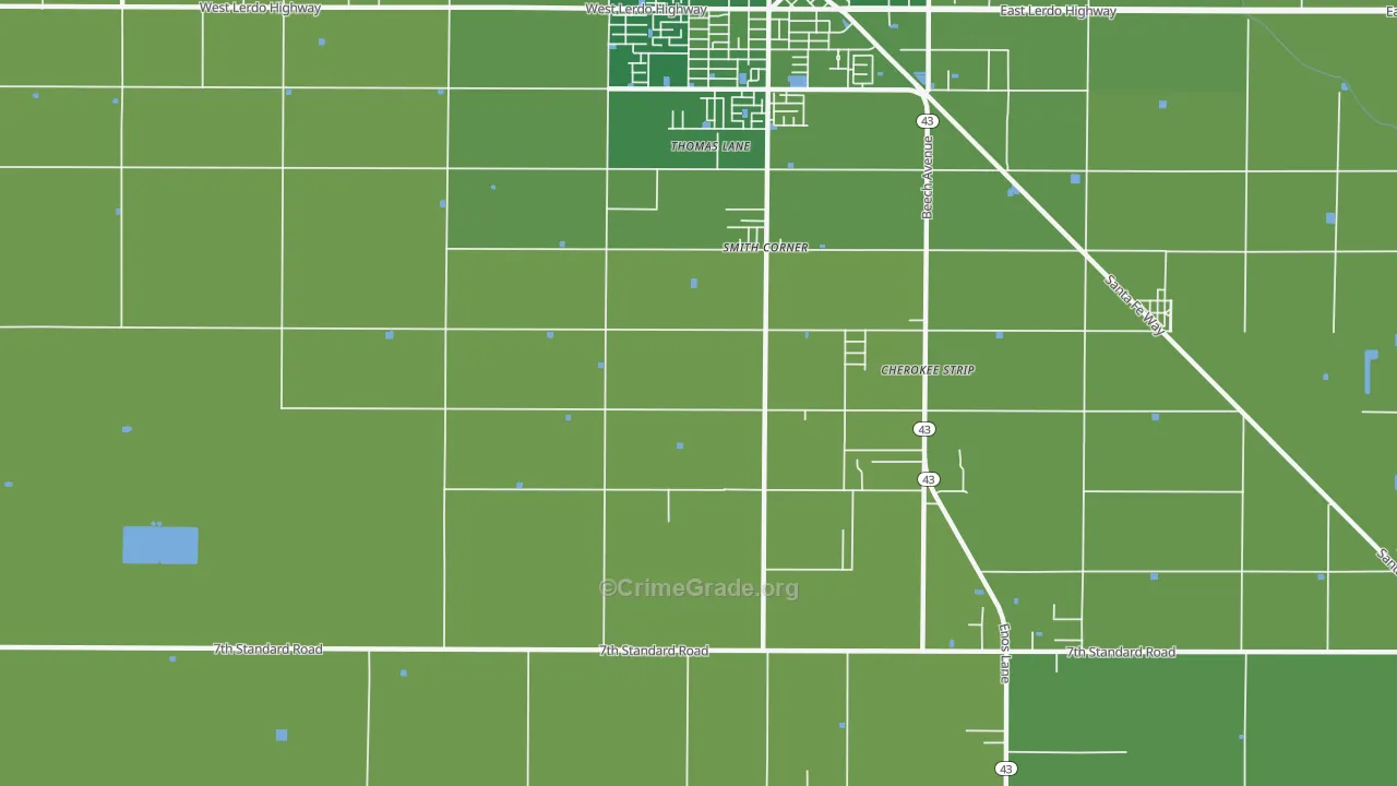 Mexican Colony, CA Map of Vehicle Theft Rates