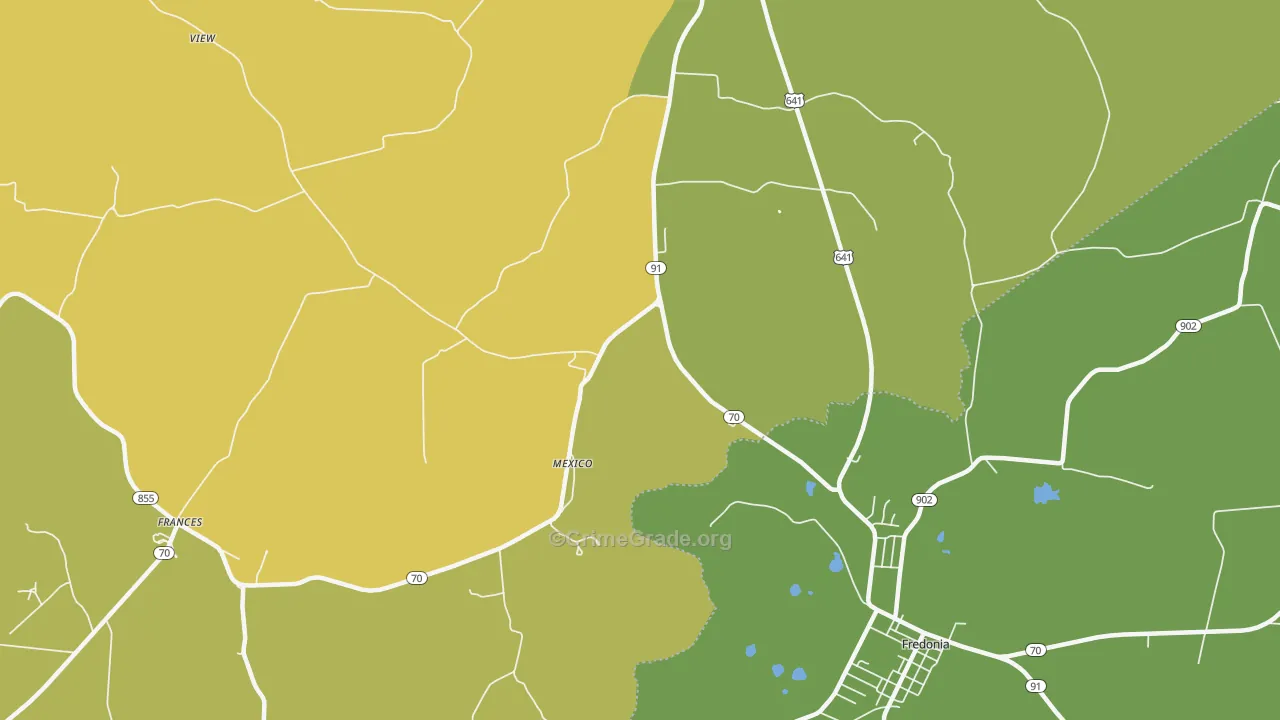 Mexico, KY Map of Vehicle Theft Rates