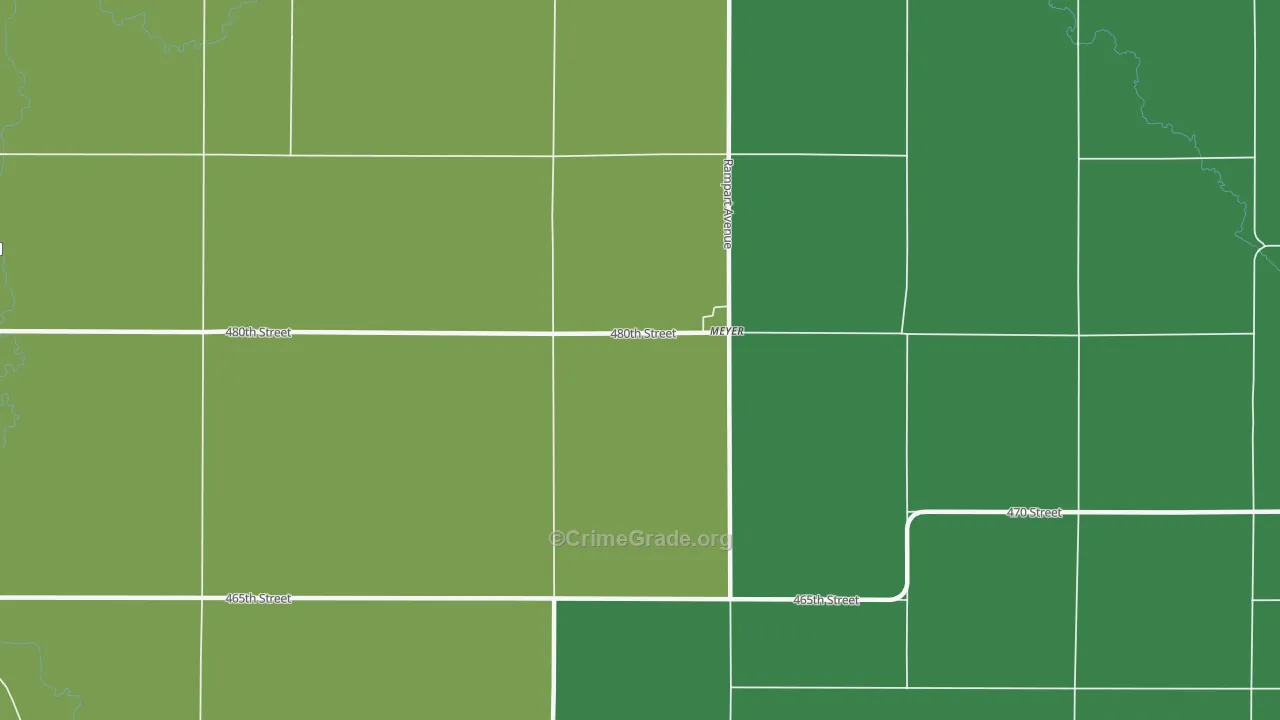 Meyer, IA Map of Vehicle Theft Rates