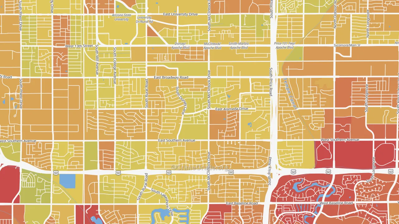 Meyer Park, Tempe, AZ Map of Vehicle Theft Rates