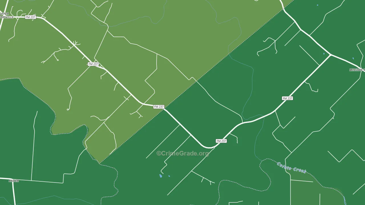 Meyersville, TX Map of Vehicle Theft Rates