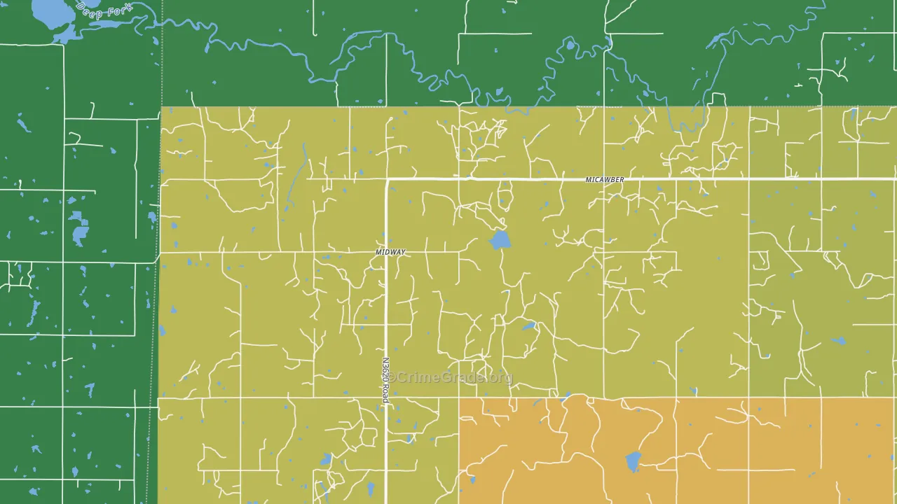 Micawber, OK Map of Vehicle Theft Rates