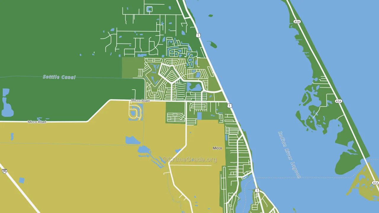 Micco, FL Map of Vehicle Theft Rates