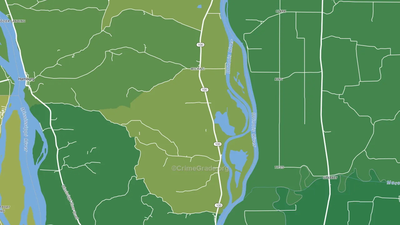 Michael, IL Map of Vehicle Theft Rates