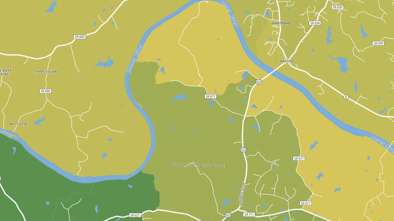 Michaux, VA Map of Vehicle Theft Rates
