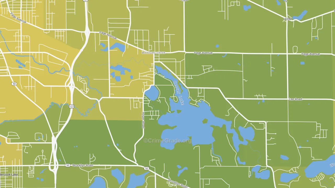Michigan Center, MI Map of Vehicle Theft Rates