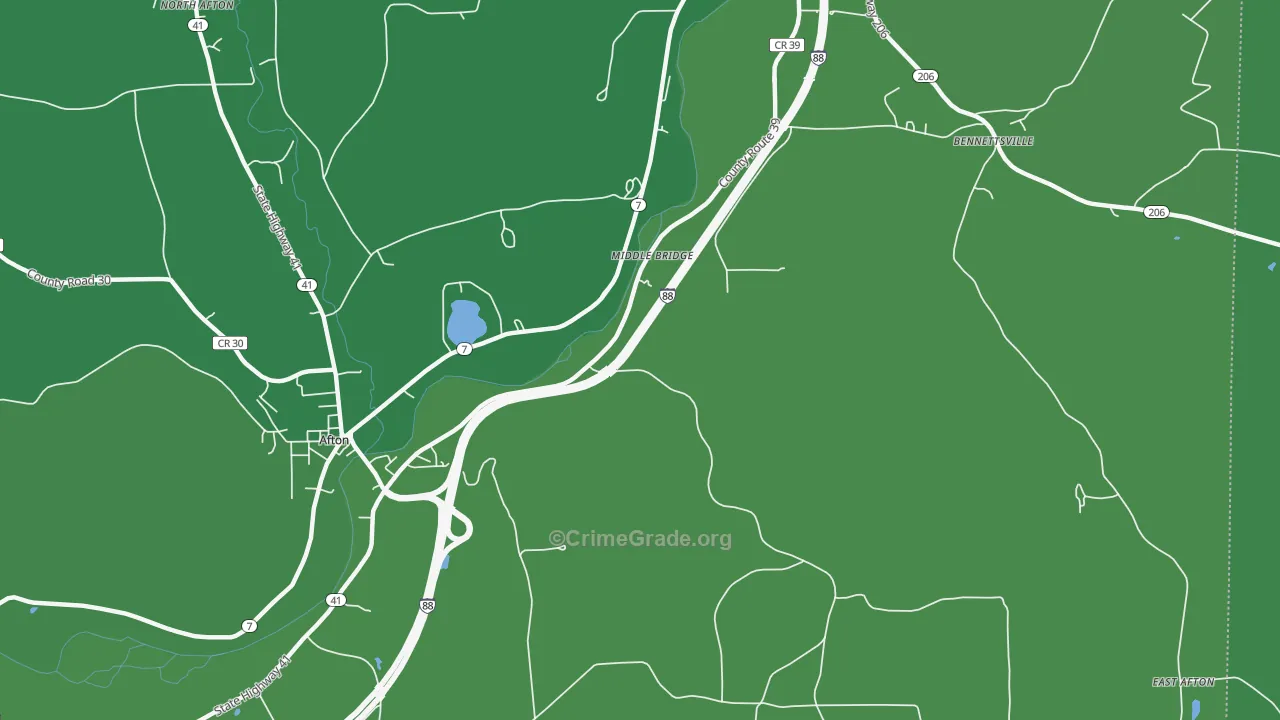 Middle Bridge, NY Map of Vehicle Theft Rates